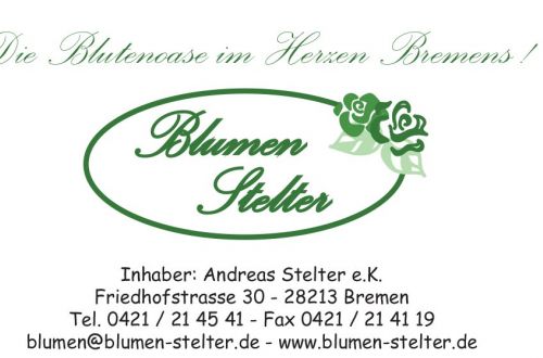 Návrh vizitky pro Blumen Stelter. Jaro 2019